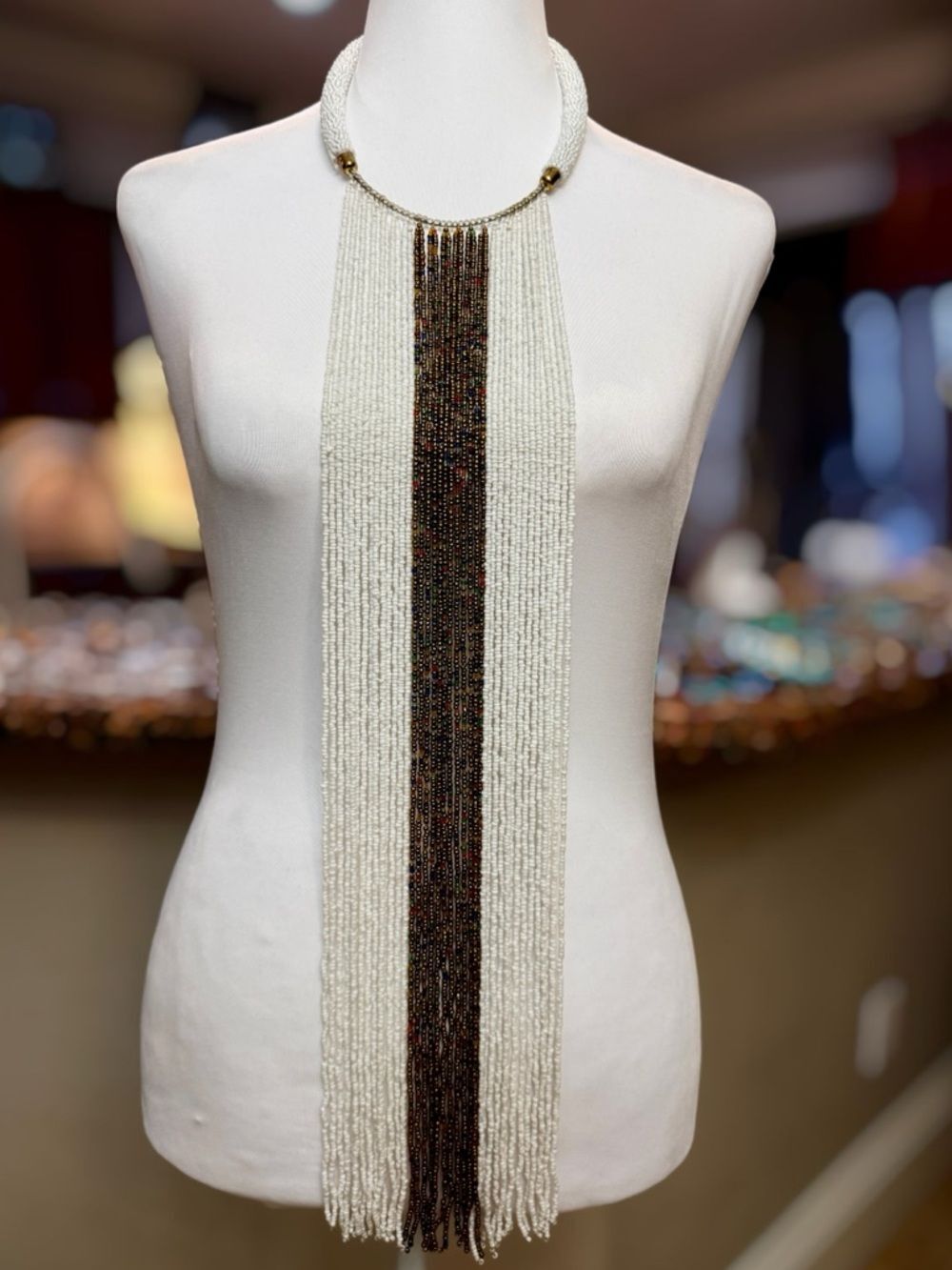 Maasai Beaded Fringe Necklace